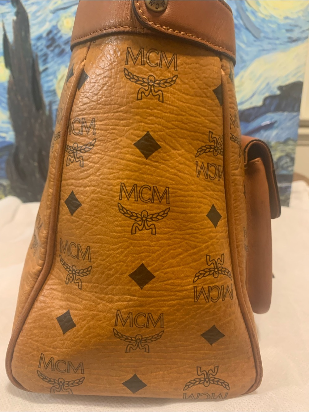 MCM Cognac handbag / shoulder bag limited Edition with COA - Picture 8 of 14